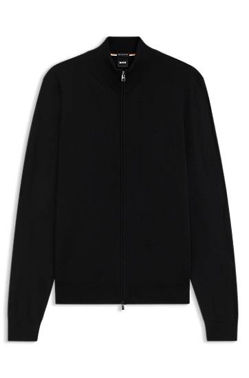 Cветр BOSS Virgin Wool Regular-Fit Cardigan чорний | 50468254