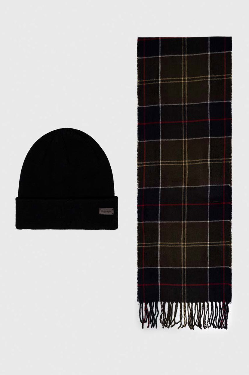 Шарф Barbour Gift Set with Scarf and Beanie чорний | MGS0079