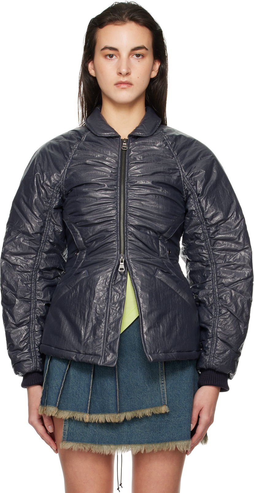 Пуховик Andersson Bell Luna Back-Corset Bomber Jacket Синій | awa655w