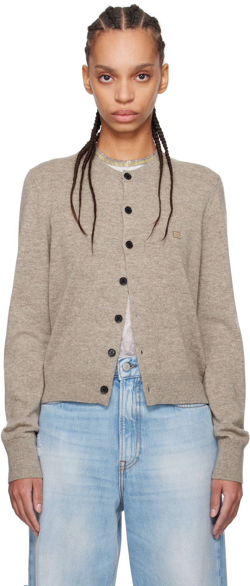 Cветр Acne Studios Acne Studios Yak Wool Cardigan бежевий | A60559-