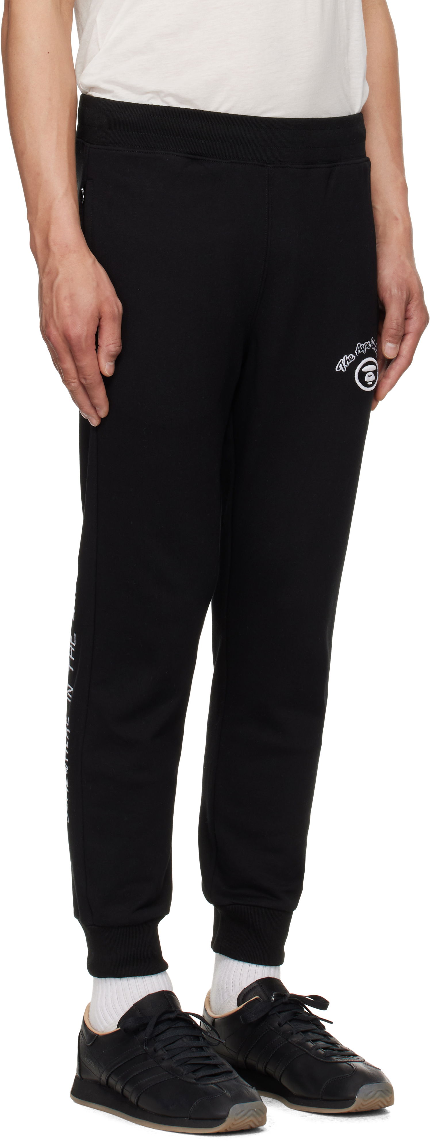 Спортивні штани AAPE by A Bathing Ape AAPE by A Bathing Ape 'AAPE' Basic Sweatpants чорний | AAPPTMB698XXNBKX, 1