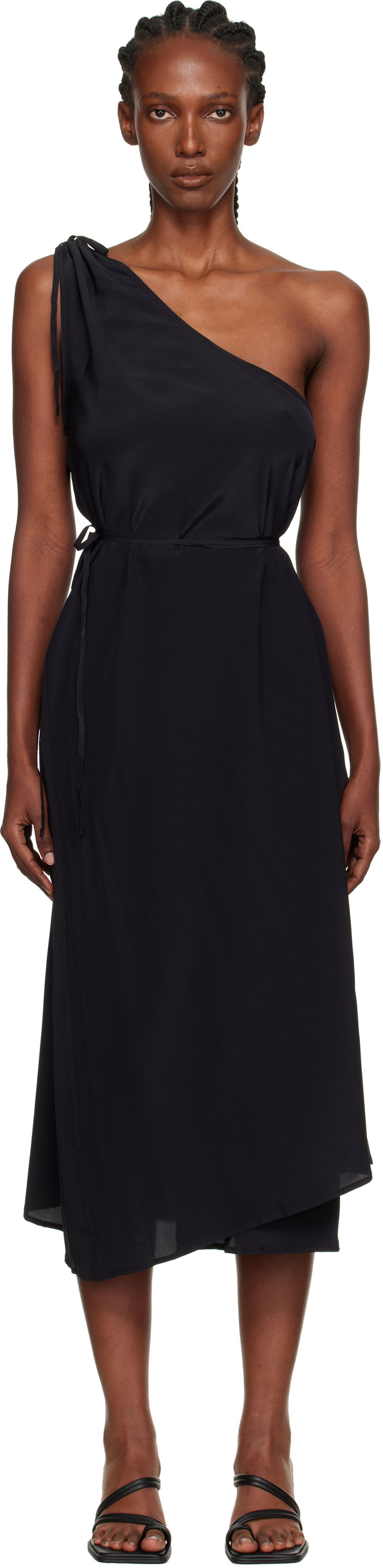 плаття Baserange Baserange One-Shoulder Midi Dress чорний | DRVI-SC-AU25
