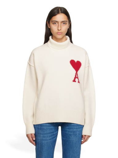 Cветр AMI Sweater білий | BFUKS406.018