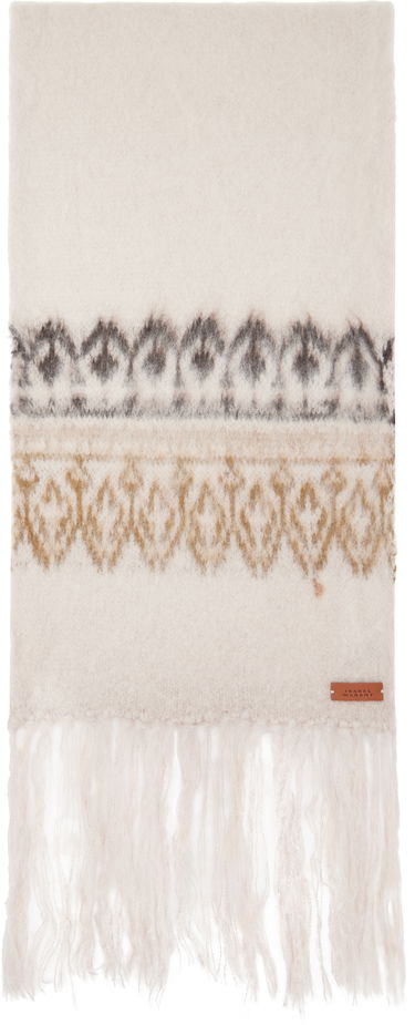 Шарф ISABEL MARANT Fringed Wool Scarf бежевий | EC072MFA-B3L02A, 0