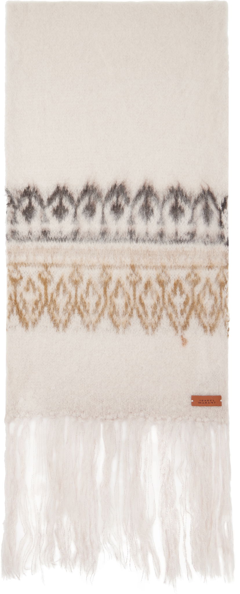 Шарф ISABEL MARANT Fringed Wool Scarf бежевий | EC072MFA-B3L02A