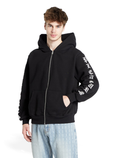Світшоти Pleasures Oe Zip Up Hoodie чорний | P23W038 BLACK
