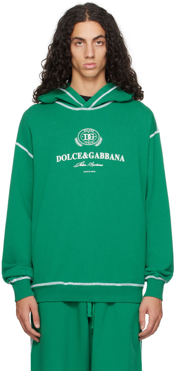 Світшоти Dolce & Gabbana Designer Logo Hoodie Зелений | G9BDXZG7NON