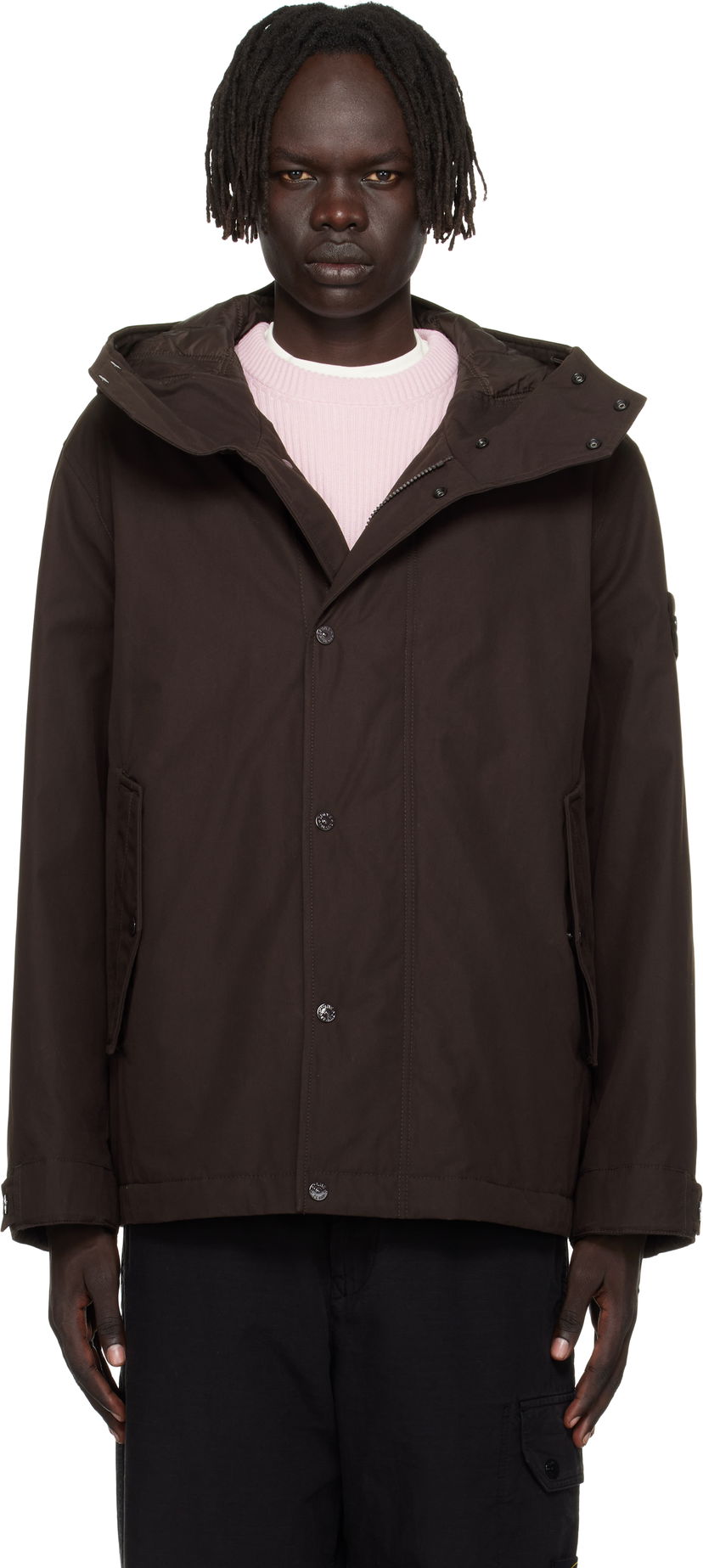 Парка Stone Island Stone Island Weatherproof Cotton Canvas Short Parka Коричневий | K2S15 4100105 S00F1