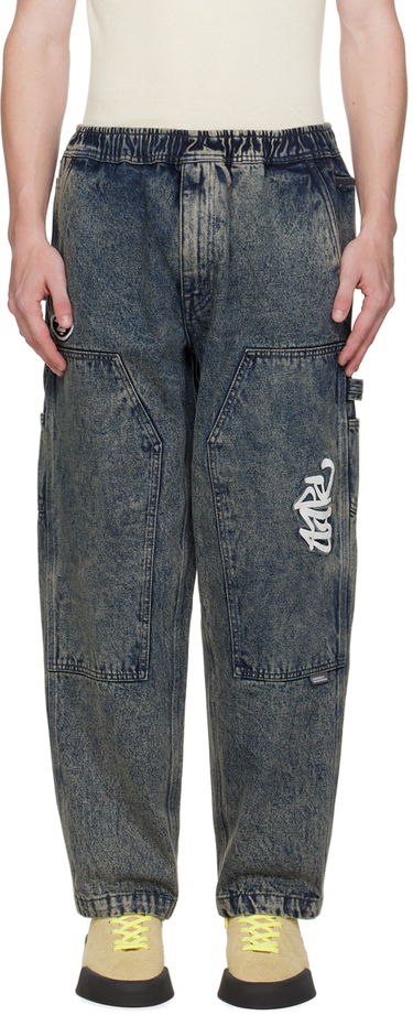 Штани карго AAPE by A Bathing Ape AAPE by A Bathing Ape Embroidered-Logo Carpenter Jeans Синій | AAPPTMA682XXMBKC, 0