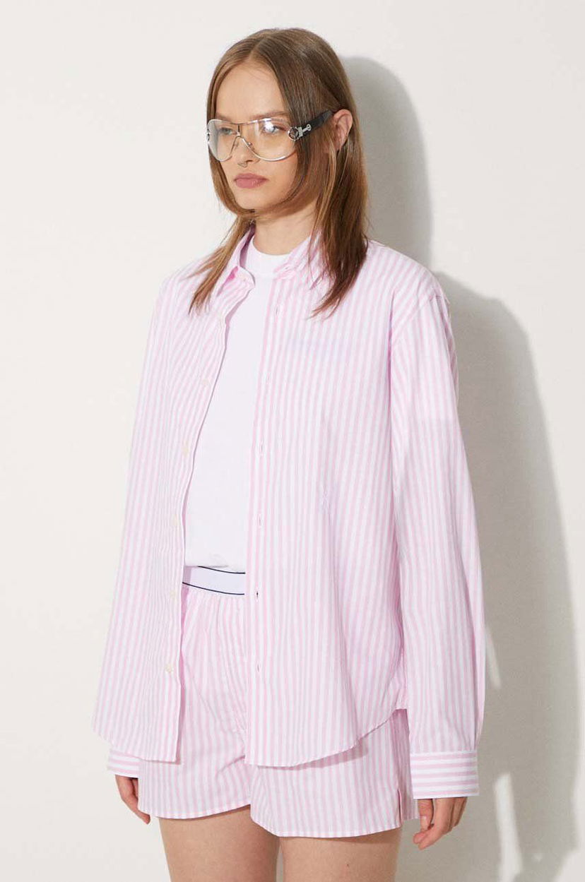 Сорочка Sporty & Rich Striped Relaxed Shirt Рожевий | SI001S402SP