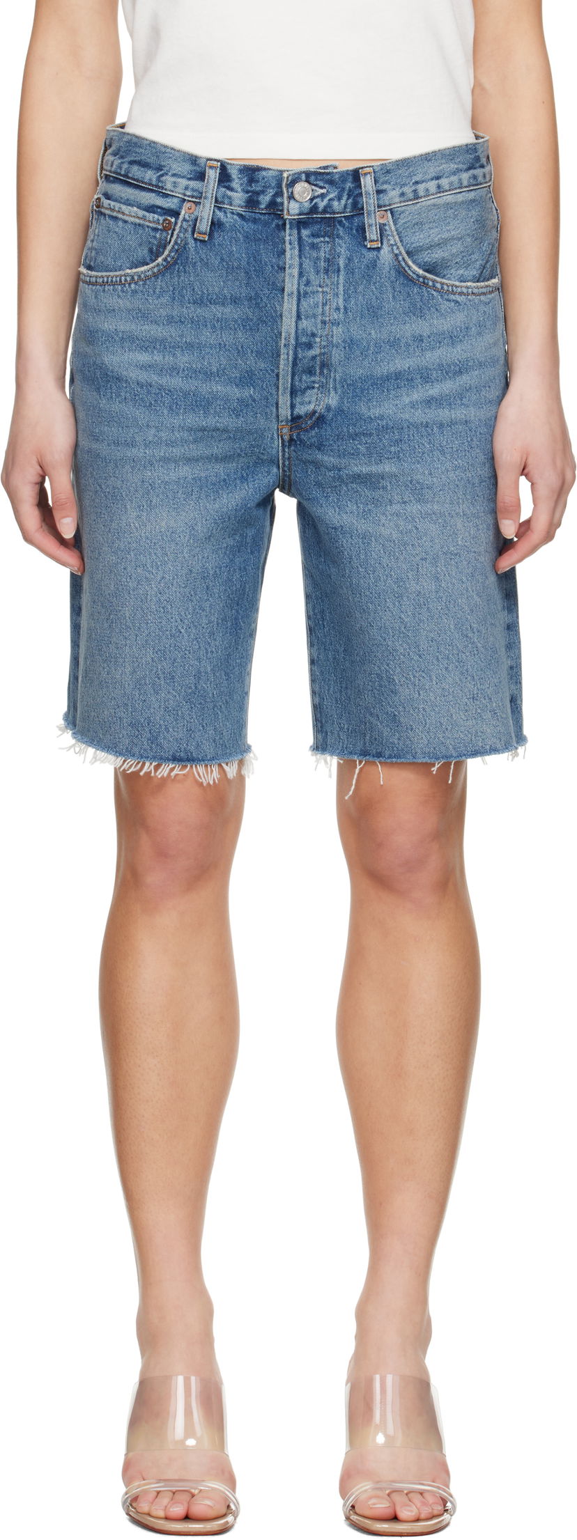 Шорти AGOLDE AGOLDE 90's Distressed Denim Shorts Синій | A223B-1206
