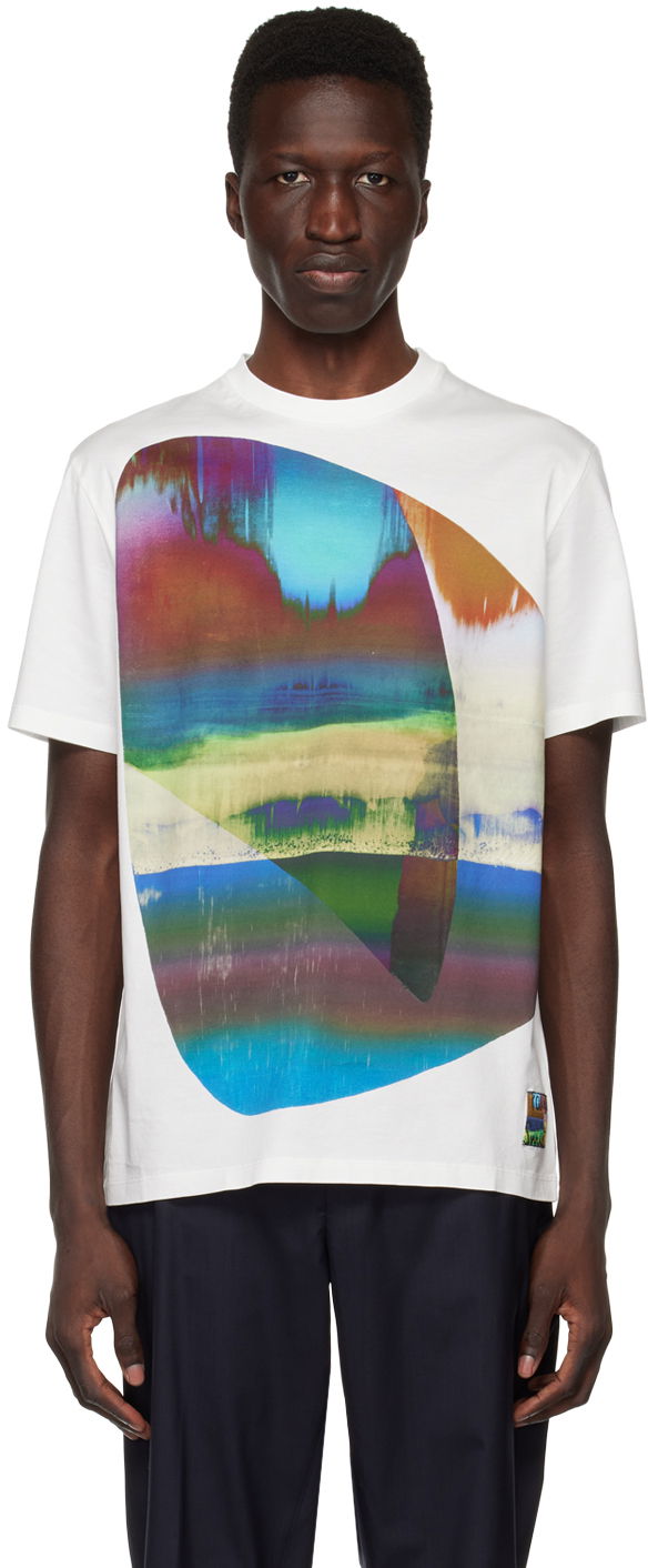 Футболка Paul Smith Paul Smith Abstract Geometric T-Shirt білий | M1R-919T-KP3663-01