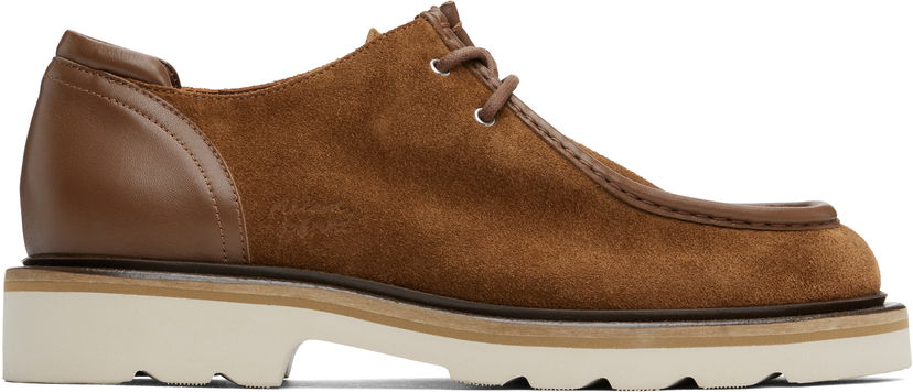 Кросівки та взуття MAISON KITSUNÉ Suede Leather Derbys Коричневий | MM04302LS0001