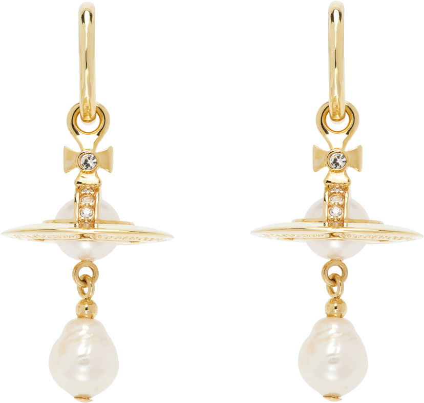 Сережки Vivienne Westwood Vivienne Westwood Aleksa Pearl Drop Earrings Жовтий | 6202016M-02R496-