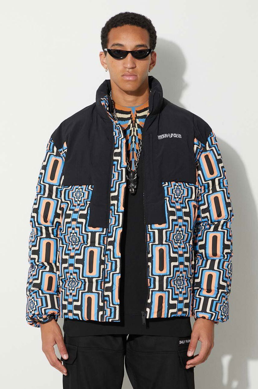Пуховик Marcelo Burlon Optical Cross Block Puffer Jacket чорний | CMEJ001F23FAB0023310