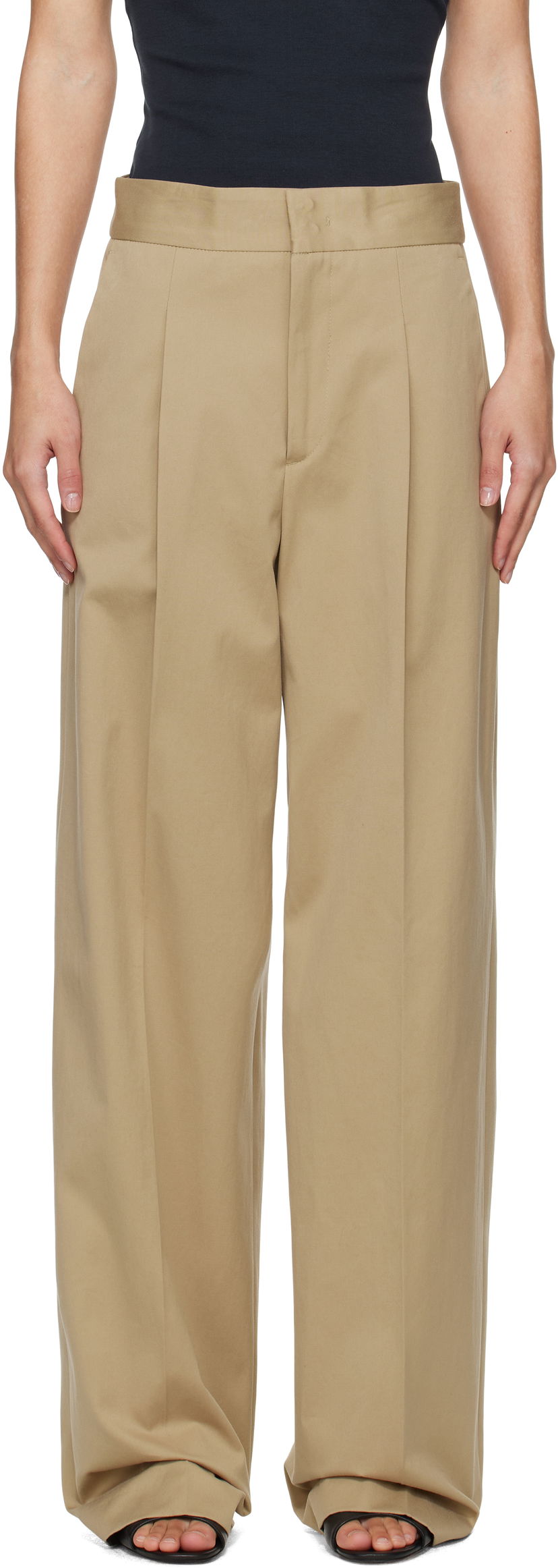 Штани MSGM MSGM Faille Pleated Trousers бежевий | 3841MDP20 257138