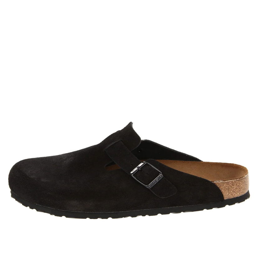 Кросівки та взуття Birkenstock Boston Soft Footbed Suede Narrow Fit Sandals чорний | 0660473