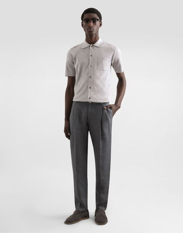Штани Dolce & Gabbana Dolce & Gabbana Washed Linen Canvas Trousers Сірий | GP06JTFU4MFN0701, 1