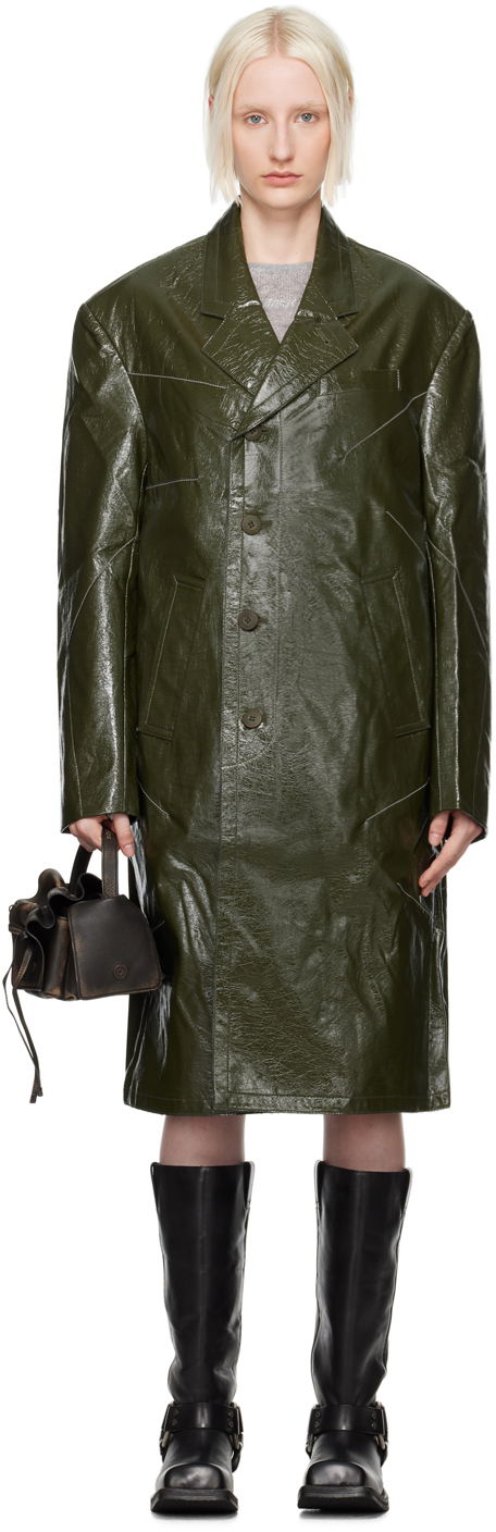 Пальто Andersson Bell Green Mauer Faux-Leather Coat Зелений | awa637m