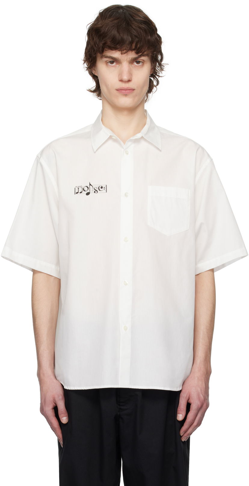 Сорочка UNDERCOVER UNDERCOVER Short Sleeve Button-Up Shirt білий | UP1E4403