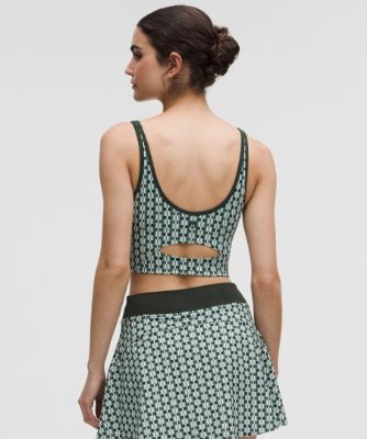 Спортивний костюм lululemon Geometric Pattern Cropped Tank Top B/C Cups Medium Support & Tennis Skirt Set Зелений | prod20002043, 8