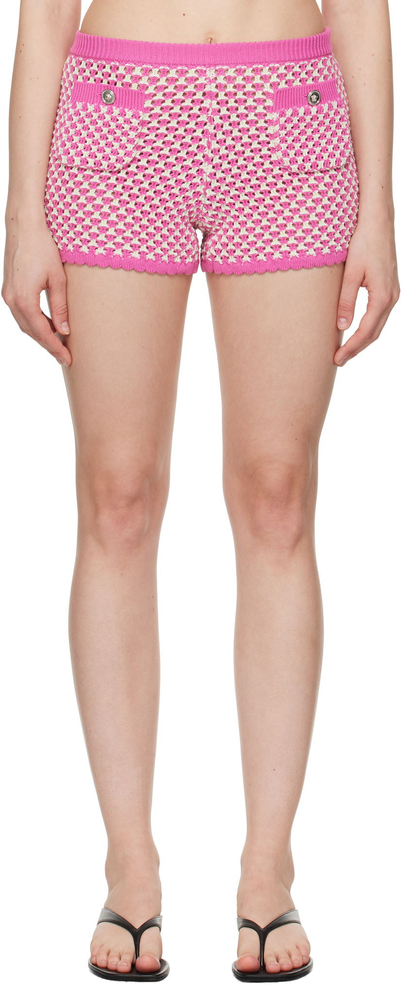 Шорти Versace Versace Crochet Knit Shorts Рожевий | 1020377_1A14747