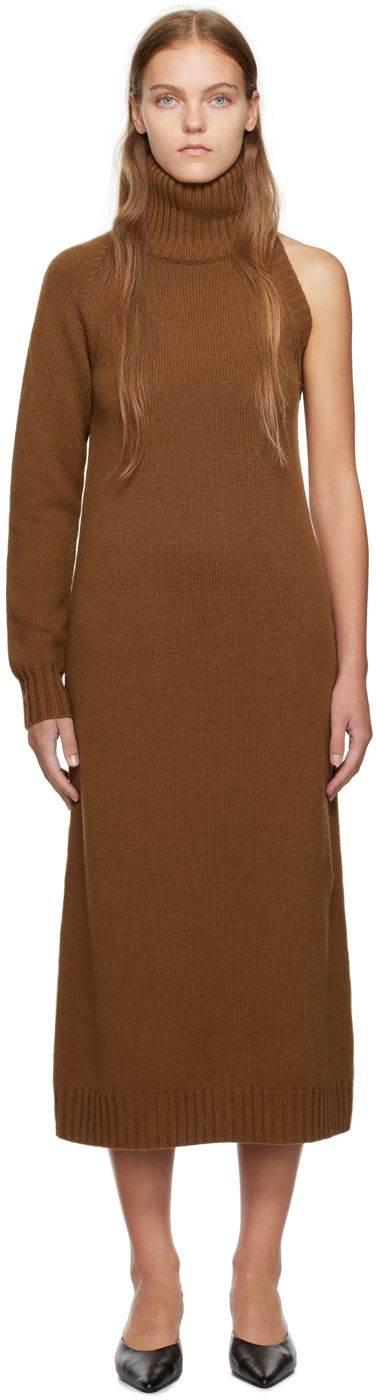 плаття Max Mara Max Mara Single-Shoulder Midi Dress Коричневий | 2313262536600 MM12127