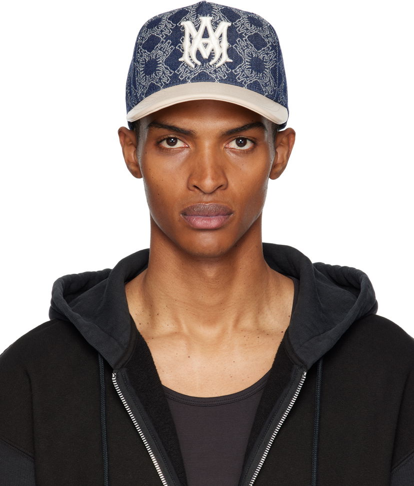 Кепка AMIRI AMIRI MA Leather Brim Denim Cap темно-синій | AMHACP1061