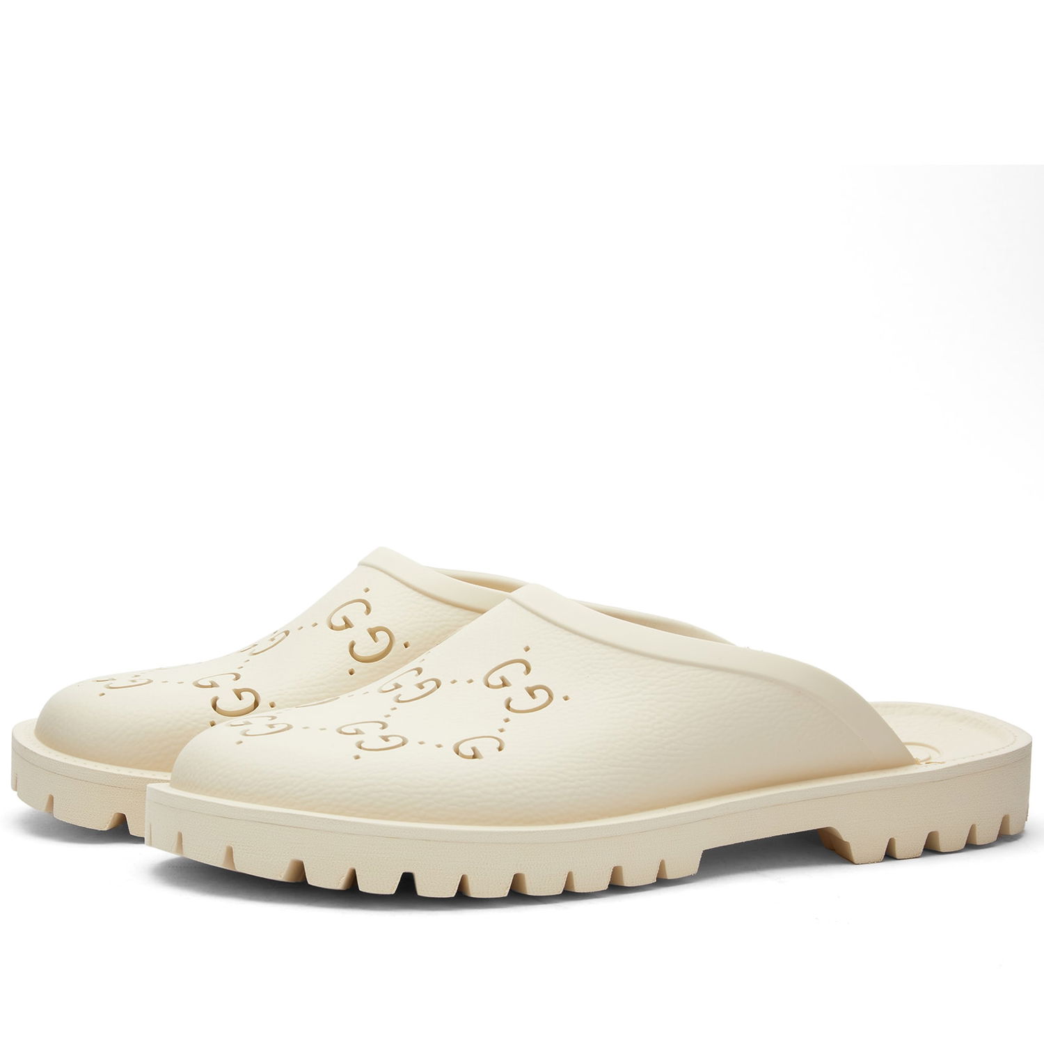 Кросівки та взуття Gucci Men's Ella Embossed GG Trek Slide White бежевий | 655517-JFB00-9022, 0