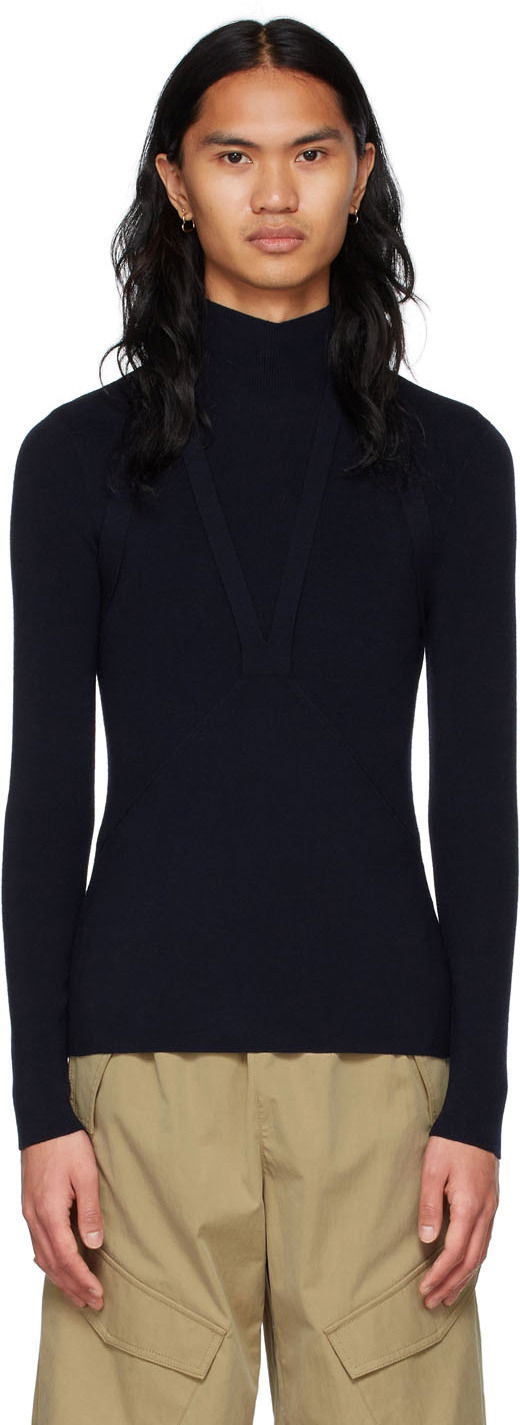 Cветр Dion Lee Wool Turtleneck темно-синій | C7062S22