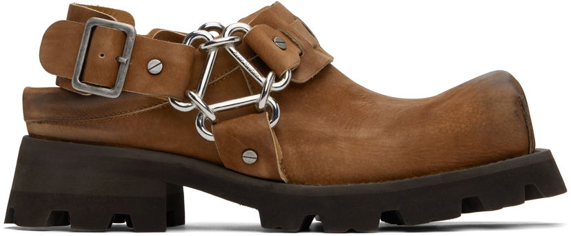 Одяг Acne Studios Acne Studios Leather Buckle Mules Коричневий | BD0342-