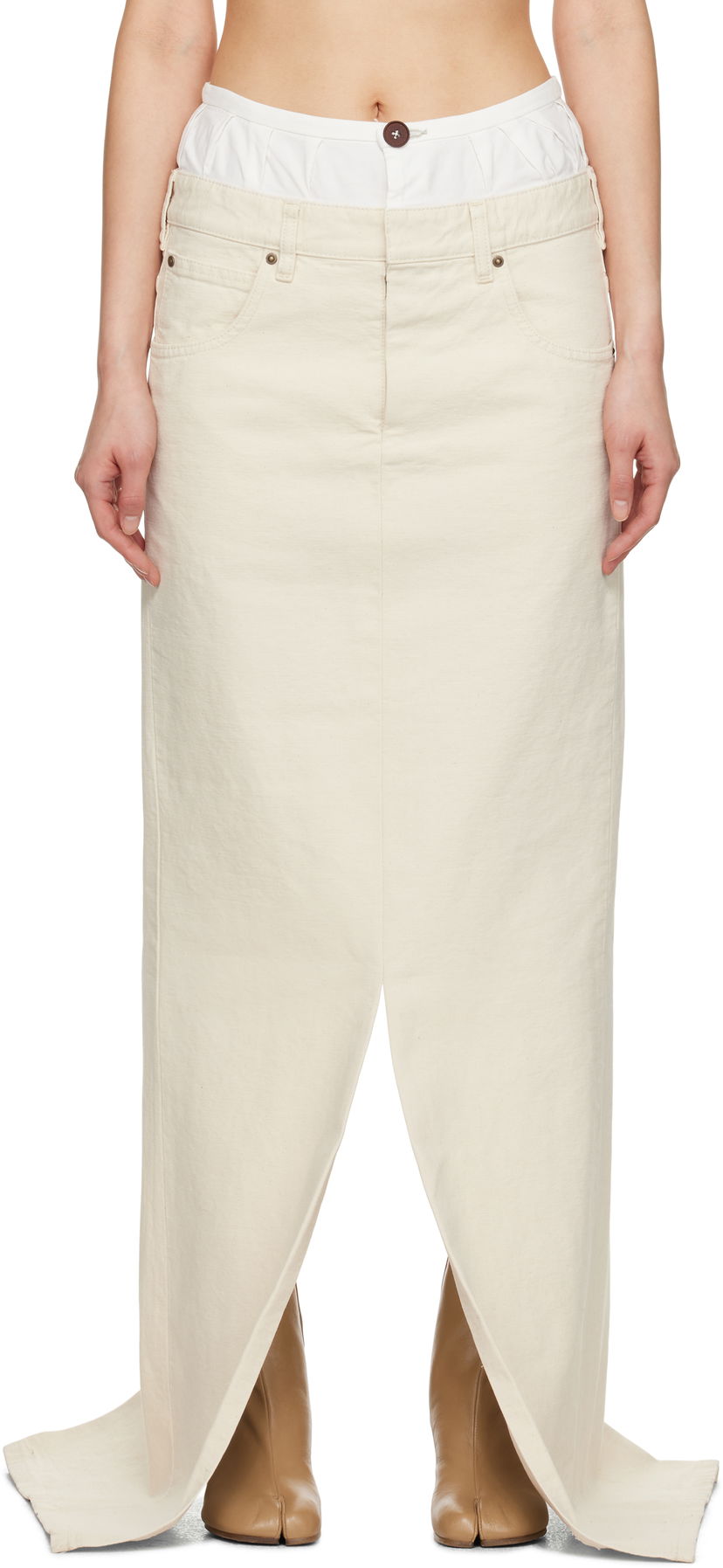 Спідниця Maison Margiela Maison Margiela 'Anonymity Of The Lining' Denim Maxi Skirt бежевий | S51MI0004 M35261