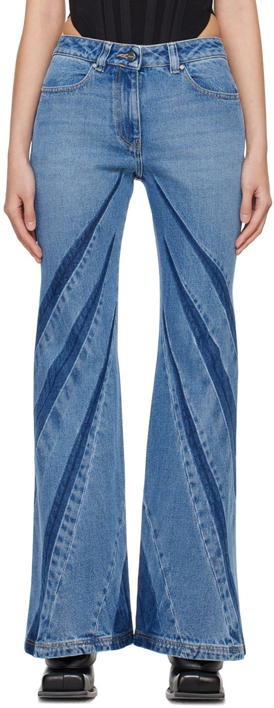 Джинси Dion Lee Darted Bootcut Jeans Синій | A2328PS24