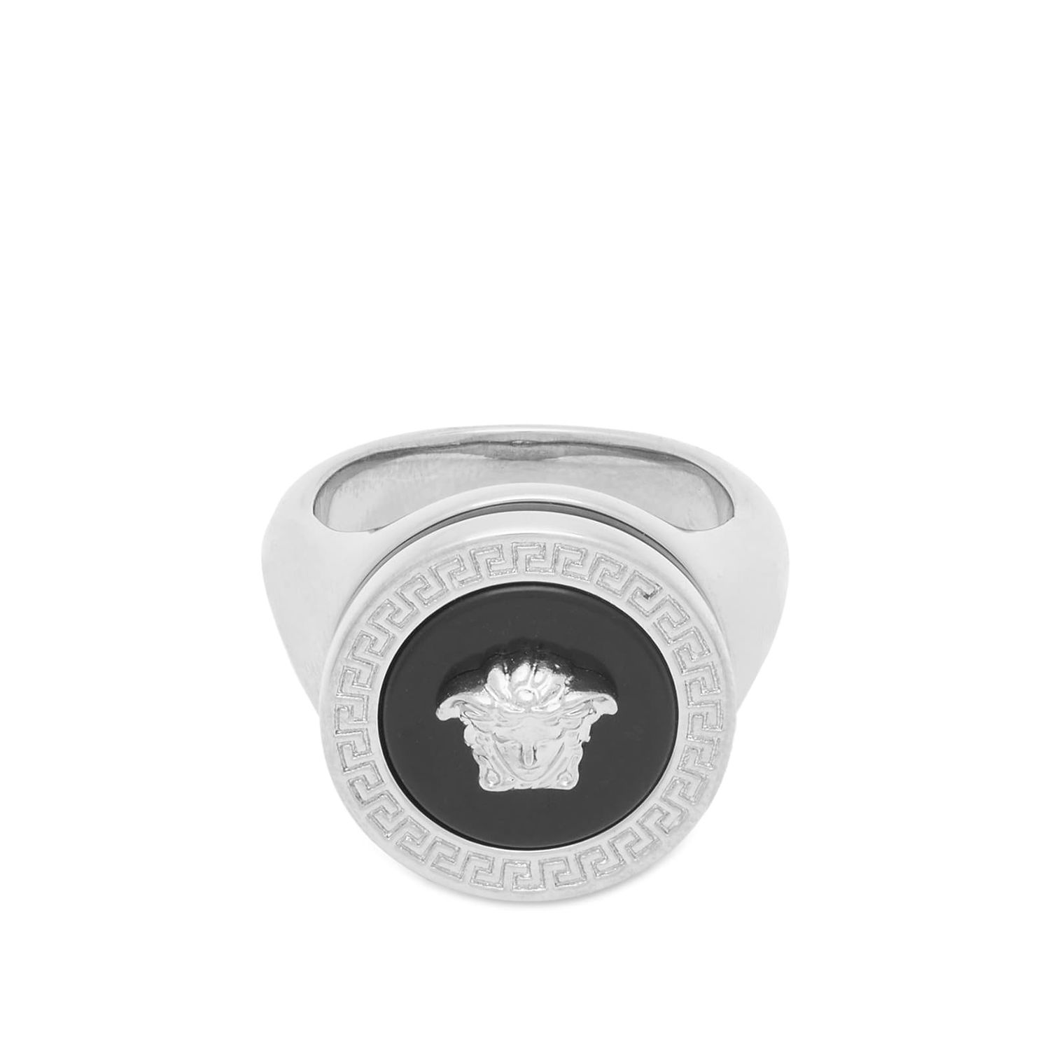 Кільце Versace Enamel Medusa Ring in Palladium Black чорний | DG57285-DJMR-4J750, 0