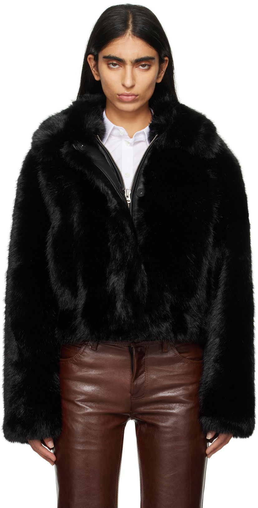 Куртка бомбер STAND STUDIO Faux-Fur Jacket чорний | 66354-9155