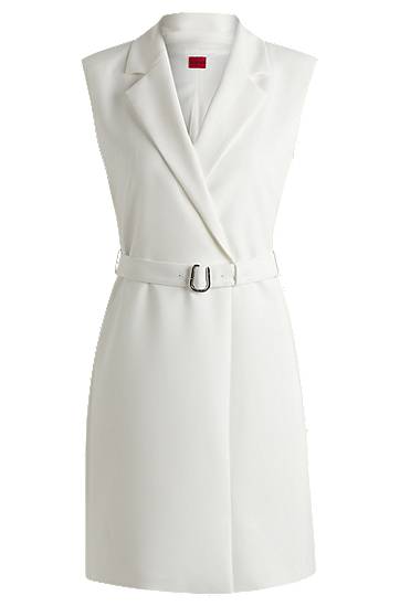 Жилет BOSS Sleeveless Blazer Dress with Belt білий | 50537609
