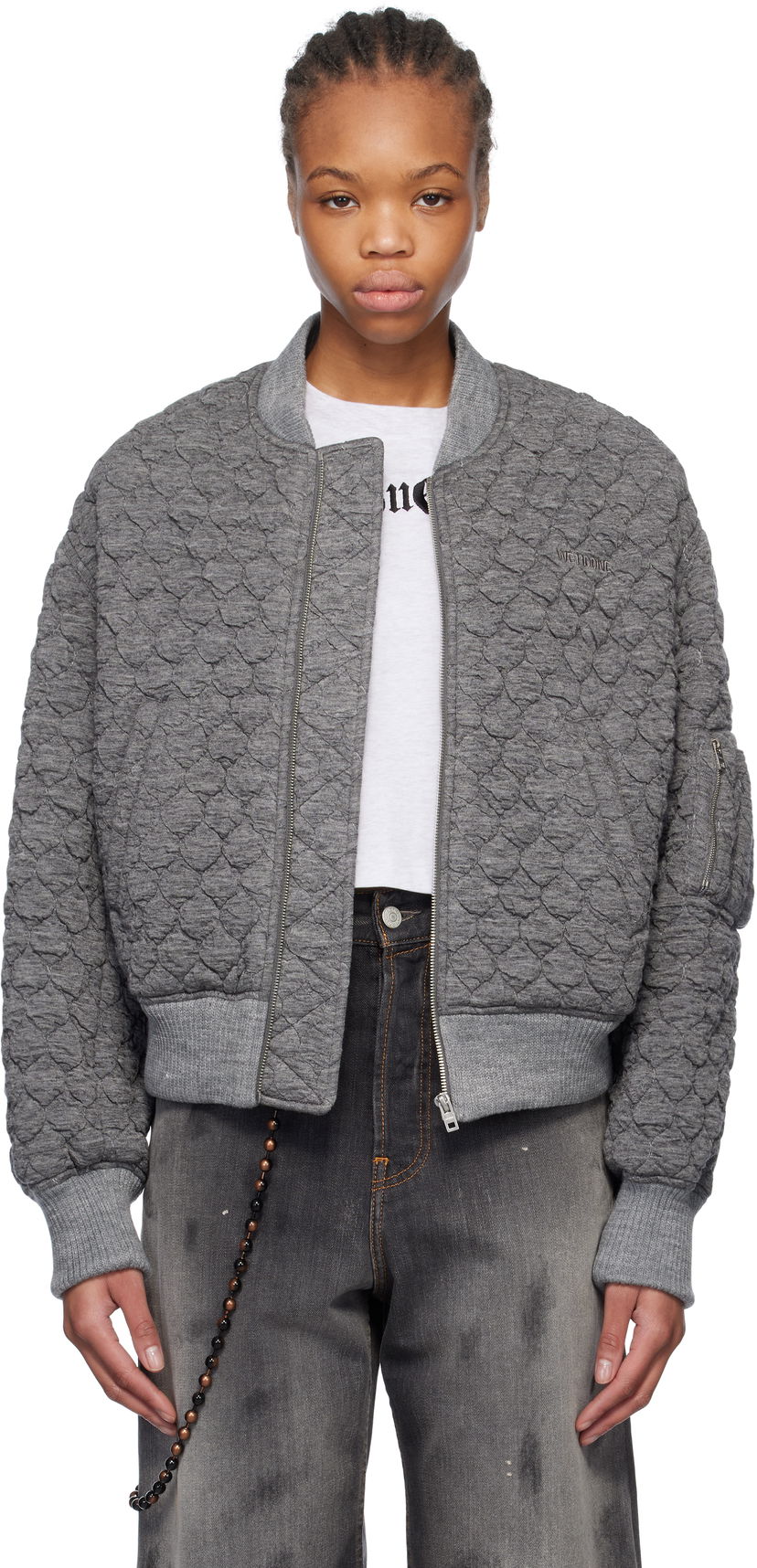 Куртка бомбер We11done We11done Quilted Bomber Jacket Сірий | WD-JP0-25-070-W-MG