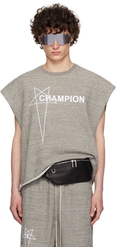 Безрукавка Rick Owens Rick Owens Champion Edition Micro Tatlin Tank Top Сірий | CM01E1667 CHMJ JERSEY, 0