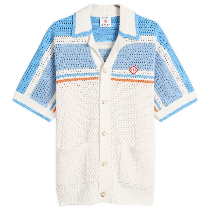 Сорочка Casablanca Casablanca Faux Crochet Cotton Shirt білий | MPF25-KW-997-01