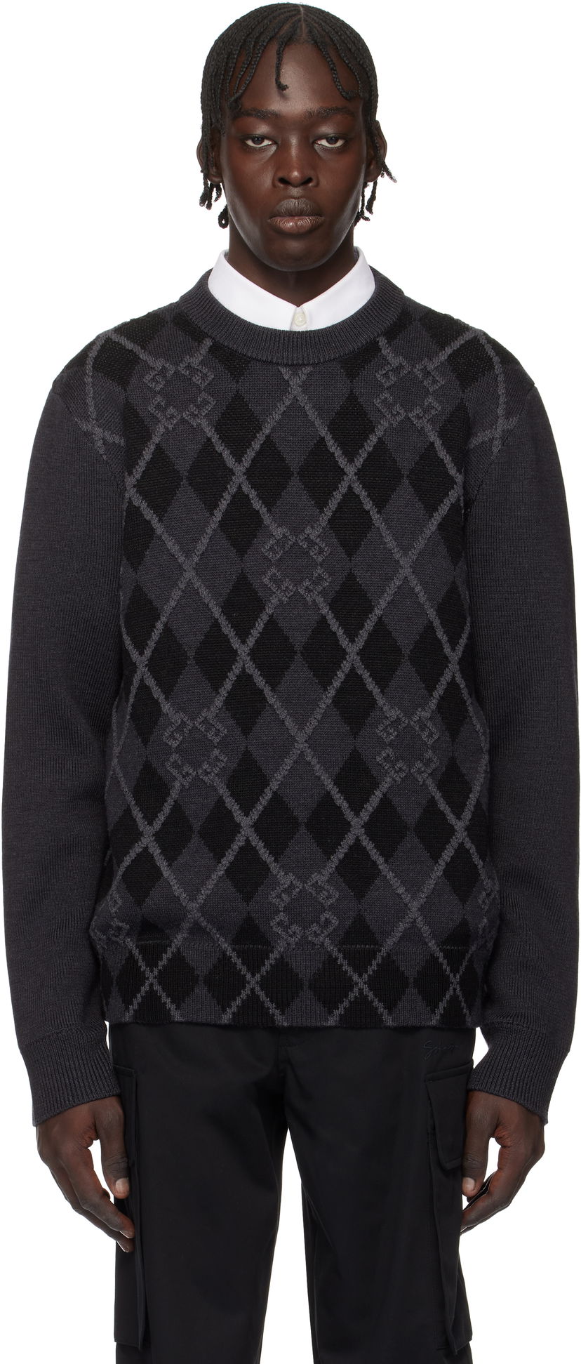 Cветр Givenchy Argyle Pattern Sweater Сірий | BM90TX4YL0001