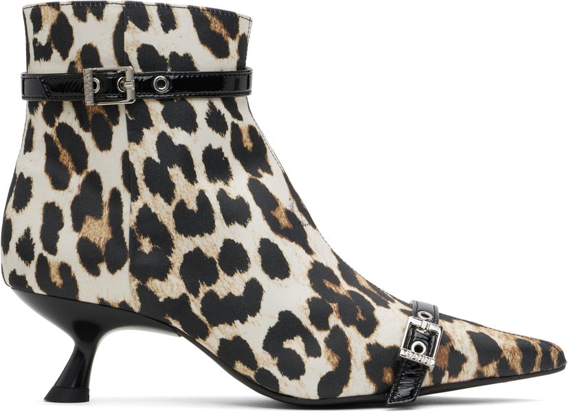 Догляд за взуттям GANNI GANNI Satin Eyelets Kitten Heel Boots Різнокольоровий | S2883
