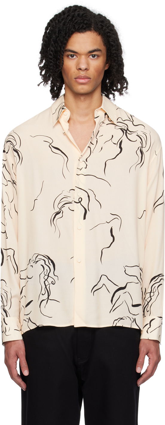 Сорочка Emporio Armani Printed Abstract Shirt бежевий | E31F27 F1022