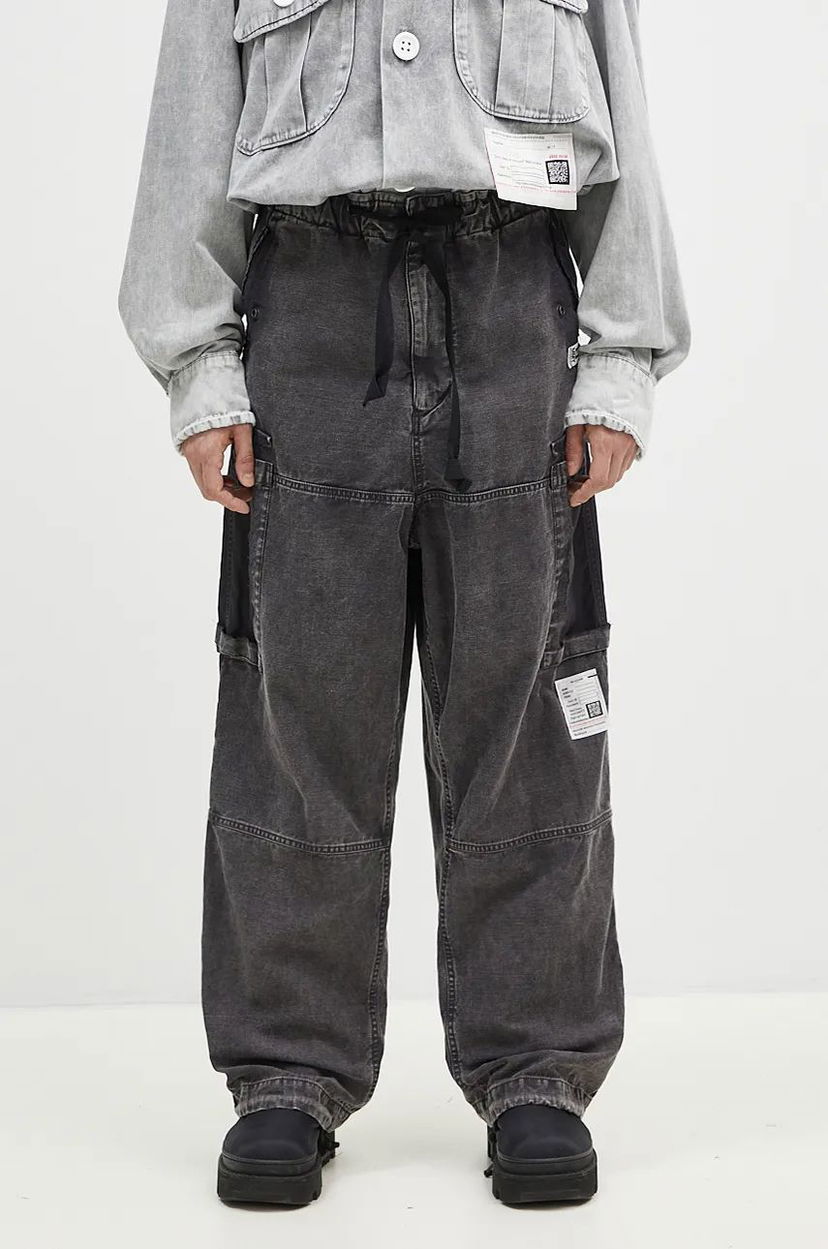Штани карго Maison MIHARA YASUHIRO Satin Cargo Pants чорний | J13PT171