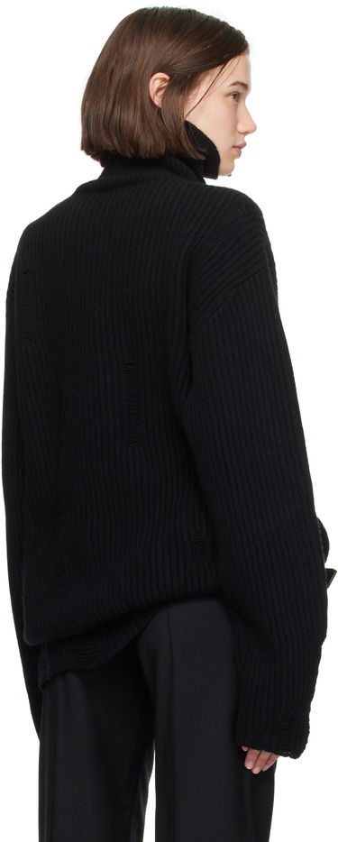Cветр Ann Demeulemeester Oversized Distressed Turtleneck Sweater чорний | 2402-W-KN32-KN048-099, 2