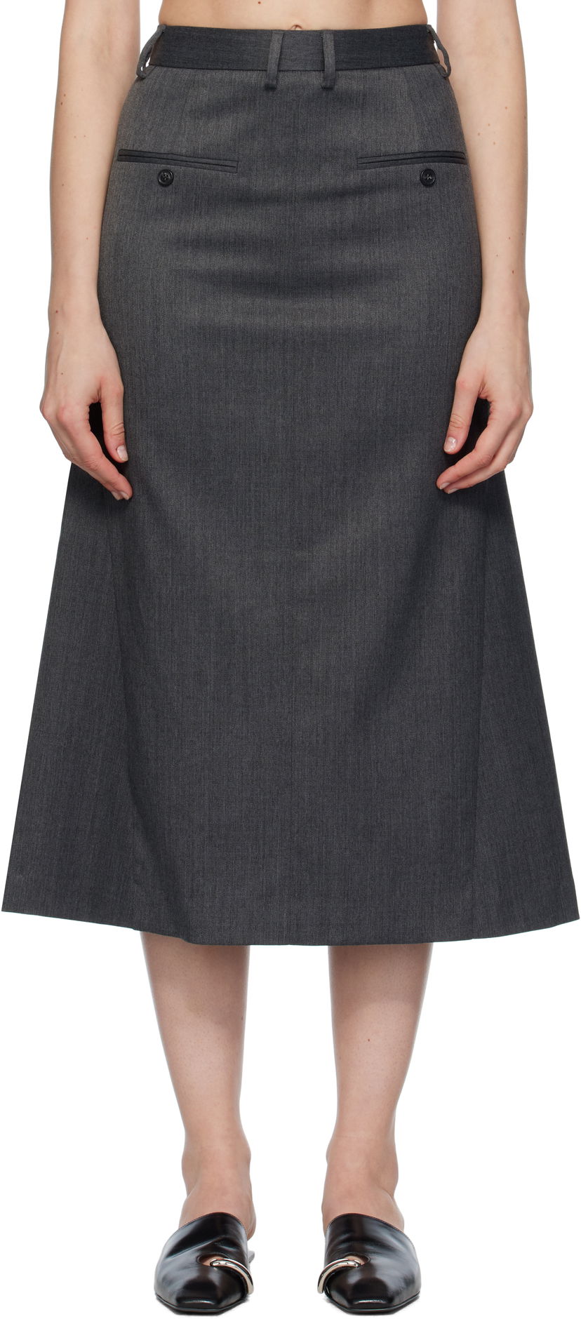Спідниця Maison Margiela MM6 Maison Margiela Tailored Midi Skirt Сірий | S52MI0021 S47848