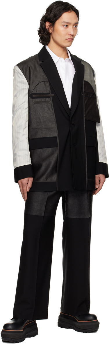 Пальто Feng Chen Wang Feng Chen Wang Deconstruction Patchwork Blazer чорний | FUS19JK02, 3