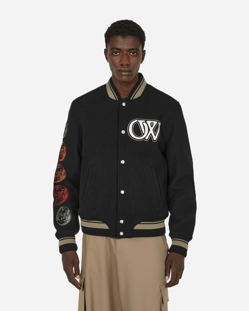Куртка бомбер Off-White Cryst Moon Phase Varsity Jacket Black чорний | OMEH053F23FAB002 1001