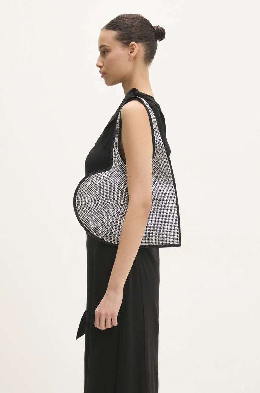 Сумка Coperni Coperni Crystal-Embellished Mini Heart Tote Bag Металік | COPBA14BIS455