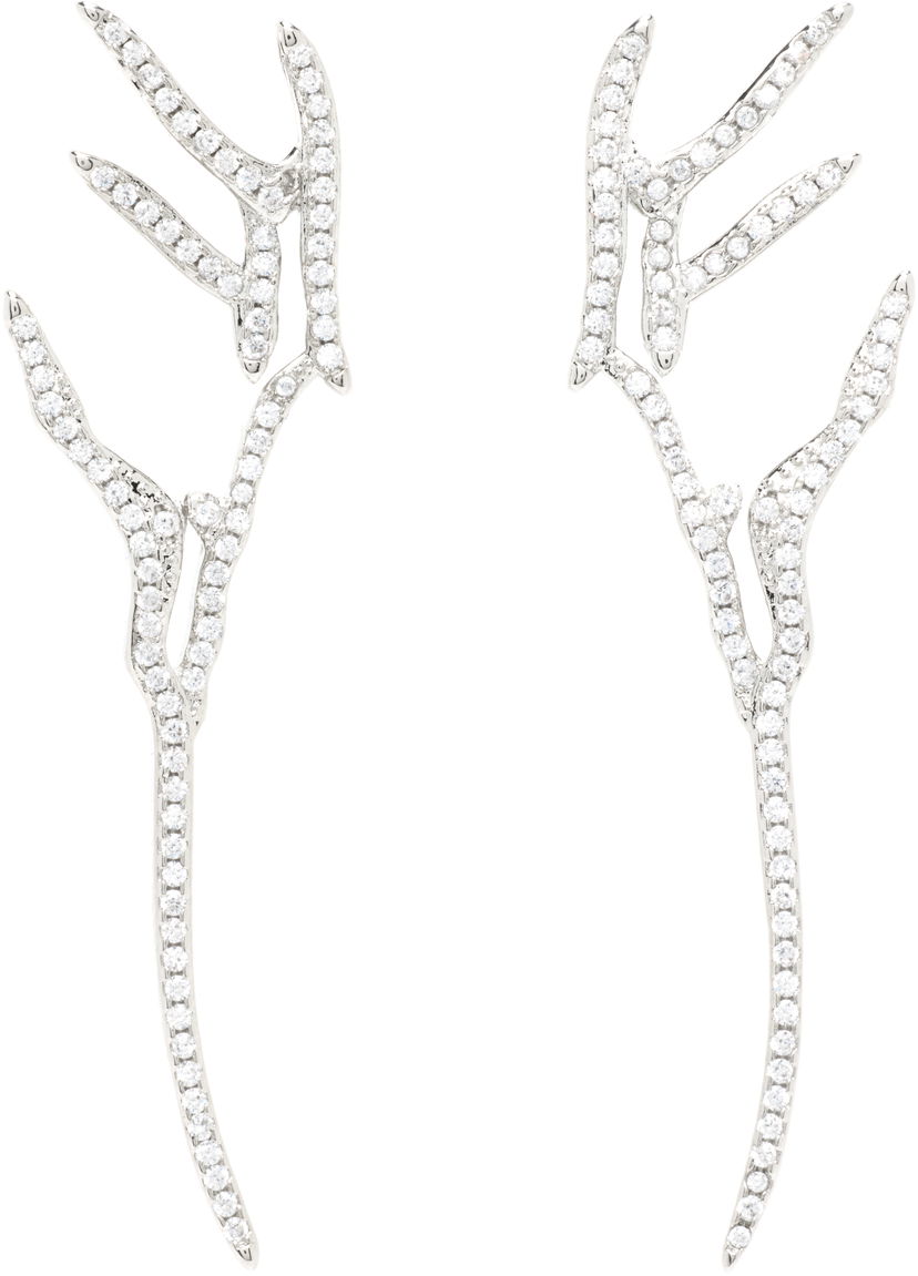 Сережки Collina Strada Collina Strada Crystal Wing Earrings білий | XX1096