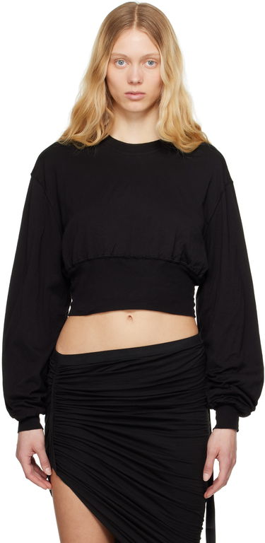 Cветр Rick Owens Rick Owens DRKSHDW Hollywood Tatlin Cropped Sweatshirt чорний | DS01E3225 BHDB, 0